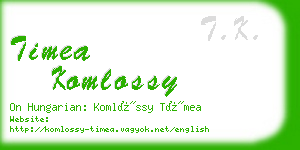 timea komlossy business card